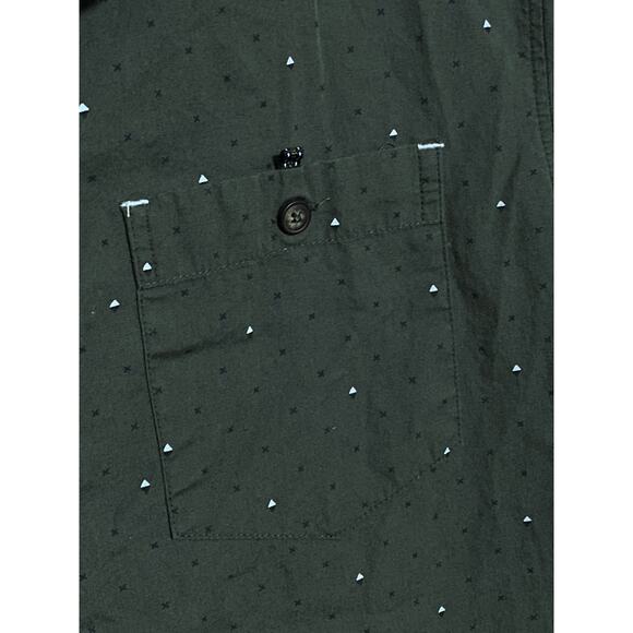 Level Ten Geometric Button Shirt Mens M Triangles X's Preppy Casual Artsy Retro - Picture 4 of 9